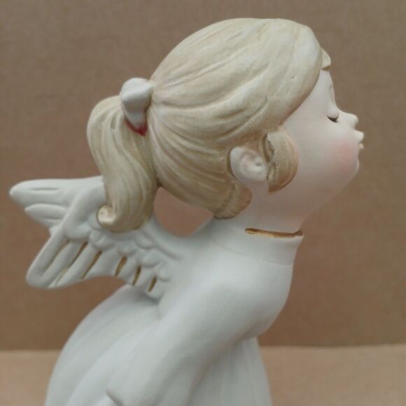 Vintage Kissing Angel Spinning Musical Figurine Made in Japan Little Girl Gift - Picture 7 of 12